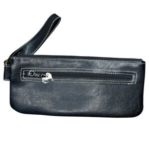 Women’s Purse Black Clutch Wallet Wristlet Bag Medium